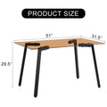 Modern Minimalist Style Rectangular Tea Brown Glass Dining Table, Tempered Glass Tabletop And Black Metal Legs, Suitable For Kitchen, Dining Room, And Living Room, 51 