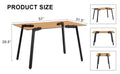 Modern Minimalist Style Rectangular Tea Brown Glass Dining Table, Tempered Glass Tabletop And Black Metal Legs, Suitable For Kitchen, Dining Room, And Living Room, 51 