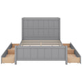 Full Size Platform Bed With Drawers And Storage Shelves, Gray Gray Solid Wood Mdf