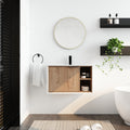 30'' Floating Wall Mounted Bathroom Vanity with imitative oak-1-2-soft close doors-bathroom-wall