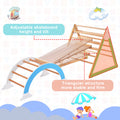 Wooden Climbing Triangle Toys Indoor Arc Climber Jungle With Ramp And Arch Toy Rocker, Reversible Multifunction Playset Natural Wood Playground Natural Wood Wood