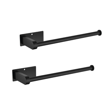 2 Pack Paper Towel Holder Wall Mount, Self Adhesive Or Drilled Paper Towel Holder Under Cabinet. Suitable For Kitchen, Bathroom, Pantry Matte Black Stainless Steel