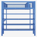Full Size Metal Loft Bed With 4 Tier Shelves And Storage, Blue Full Blue Metal