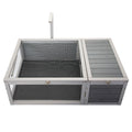 Tortoise House Wooden Turtle Habitat With Removable Top And Tray For Indoors And Outdoors, Gray Gray Wood Metal