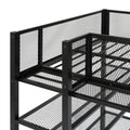 Twin Size Metal Loft Bed With 4 Tier Shelves And Storage, Black Black Metal