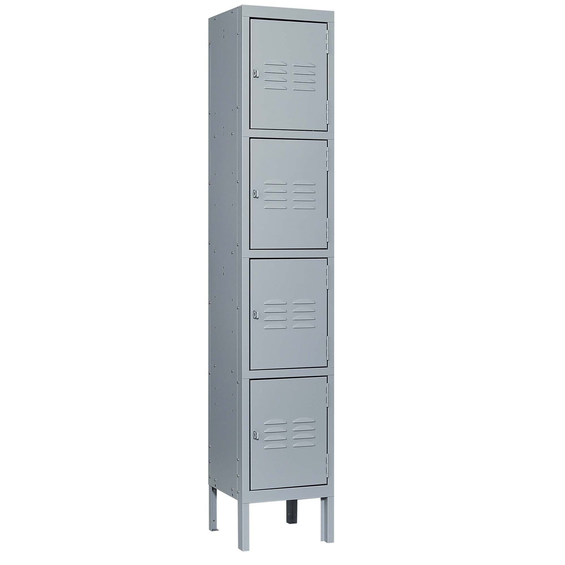 4 Door 66"H Metal Lockers With Lock for freestanding-3-4 spaces-gray-gym-door