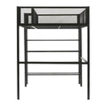 Twin Size Metal Loft Bed With 4 Tier Shelves And Storage, Black Black Metal