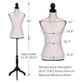 Female Mannequin Torso Dress Form Manikin Body Model With Tripod Wood Stand 51.2