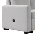 Sectional Sleeper Sofa With Pull Out Bed And Lounge Chair, Usb And Type C Interfaces, Suitable For Living Room, Office, And Spacious Spaces Gray Polyester