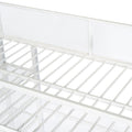 Twin Size Metal Loft Bed With 4 Tier Shelves And Storage, White White Metal