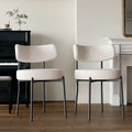 Scalable Dining Table Table Set For 6 8 Person For Dining Room,Curved Backrest Round Upholstered Soft Padded Armless Dining Chairs And Very Large Dining Room Table Kitchen Table Chair Set Black White Mdf Metal