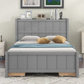 Full Size Platform Bed With Drawers And Storage Shelves, Gray Gray Solid Wood Mdf