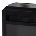 Electric Fireplace With Remote Control And Temperature Adjustment Set, Black Black Metal