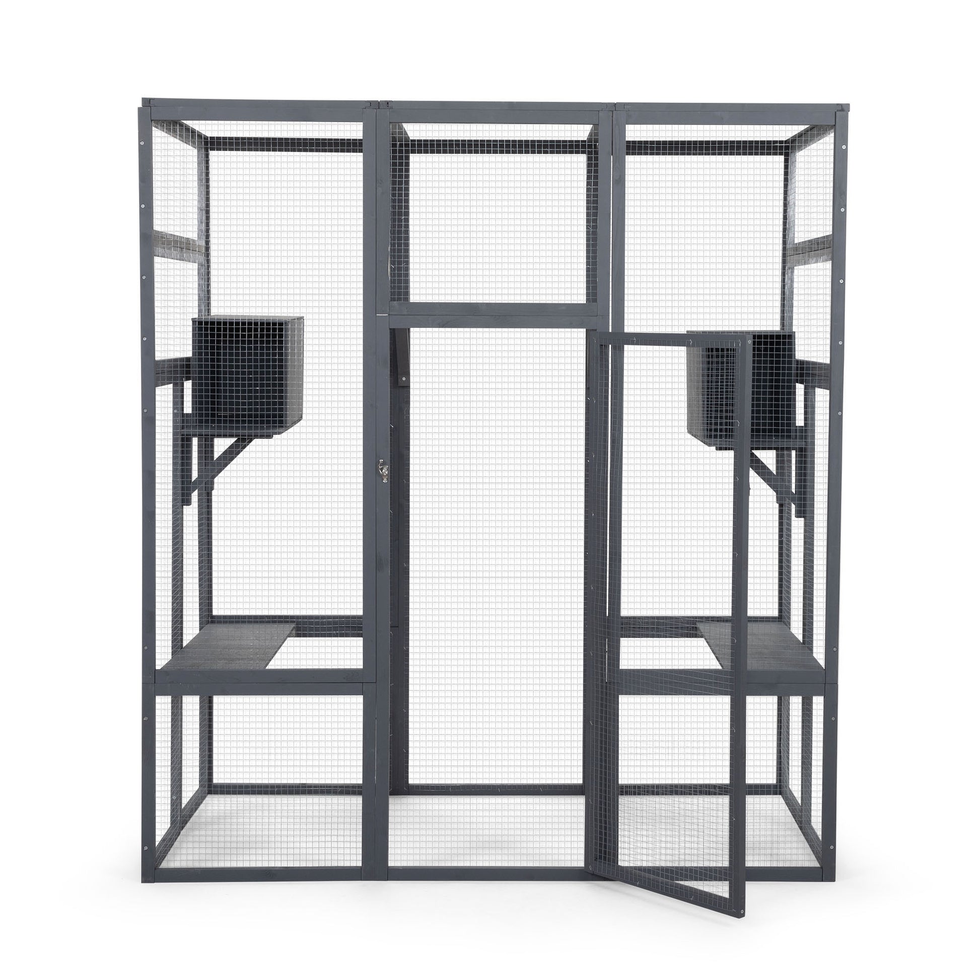 Super Large Cat Cage Grey Grey Wood Metal