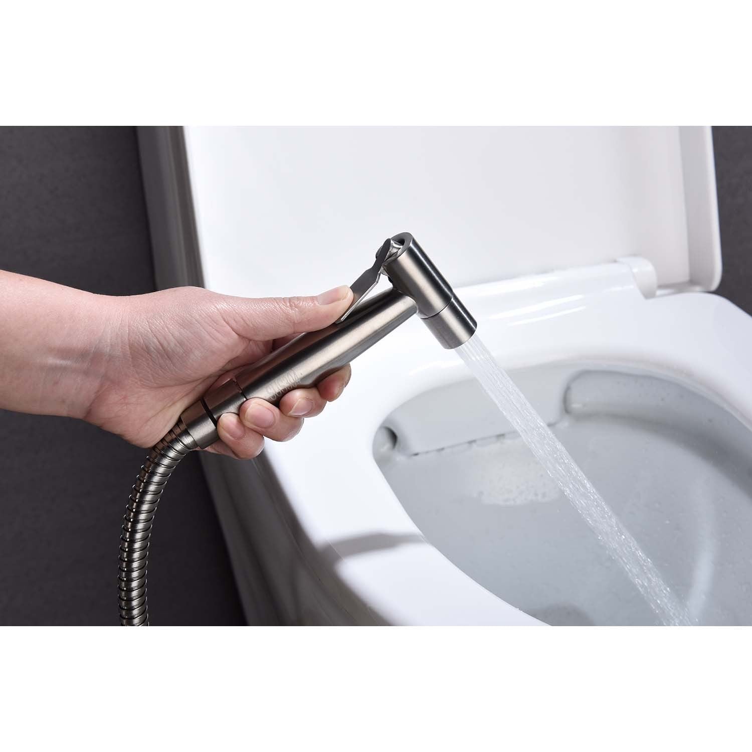 Bidet Sprayer for Toilet, Handheld Cloth Diaper silver-metal