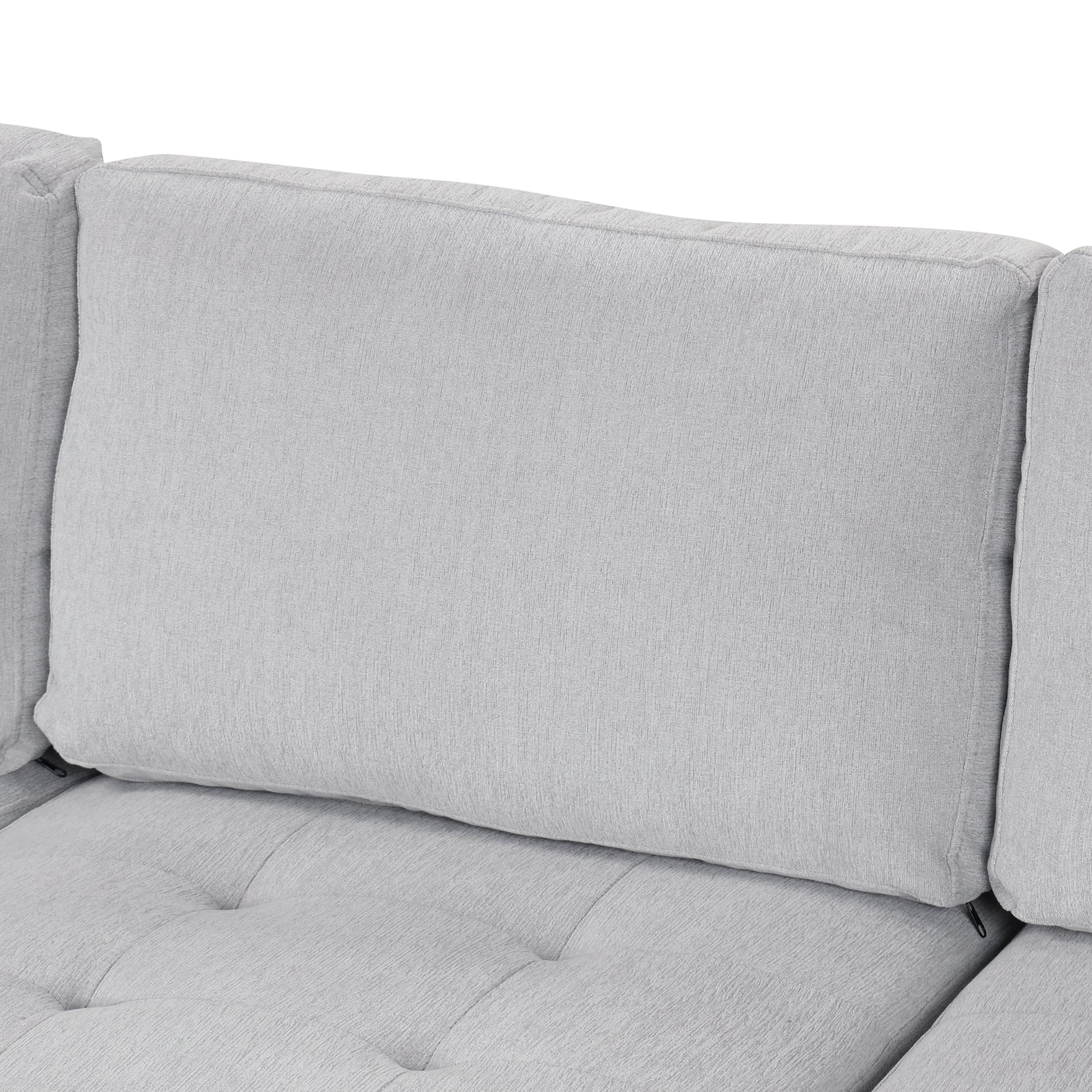 Sectional Sleeper Sofa With Pull Out Bed And Lounge Chair, Usb And Type C Interfaces, Suitable For Living Room, Office, And Spacious Spaces Gray Polyester