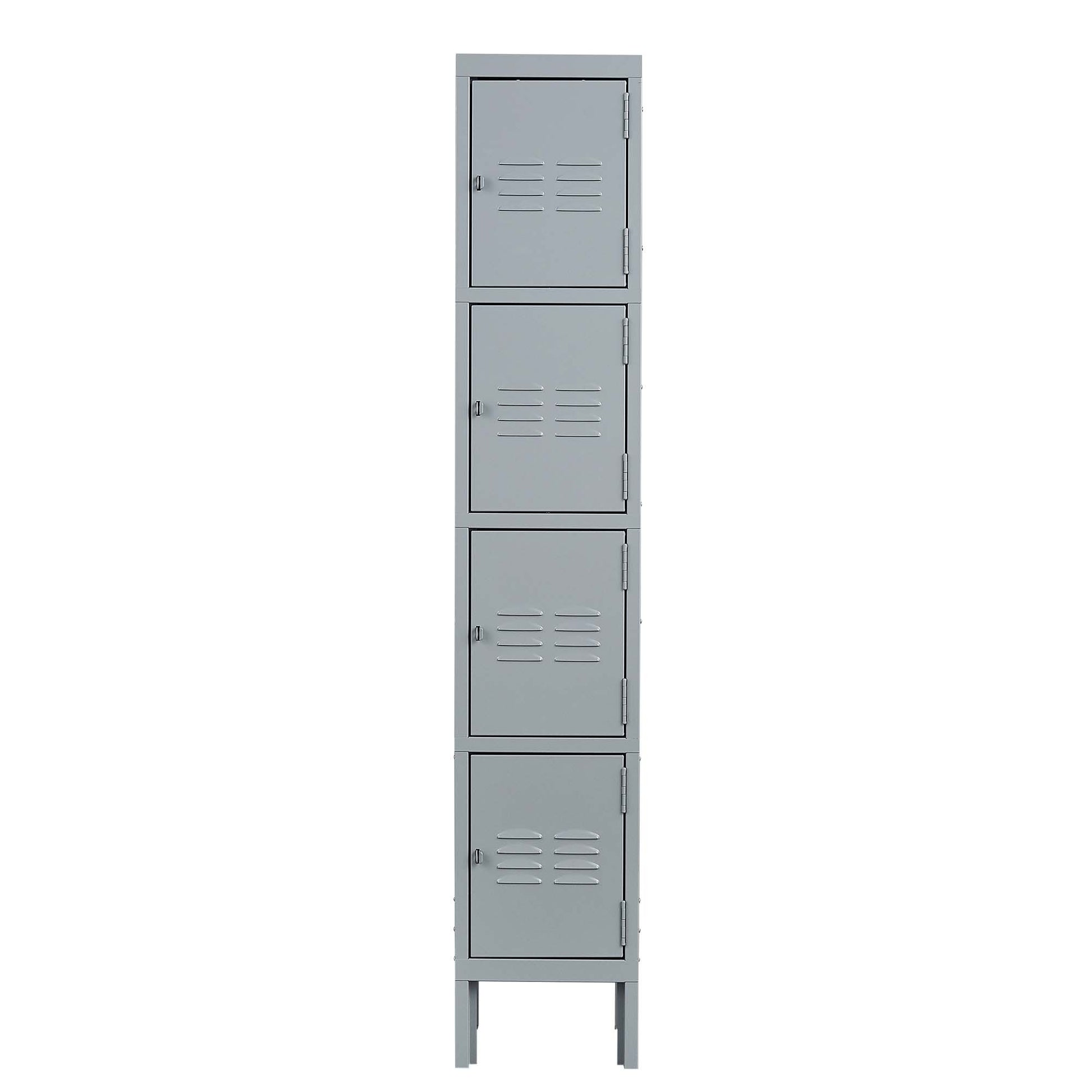 4 Door 66"H Metal Lockers With Lock for freestanding-3-4 spaces-gray-gym-door