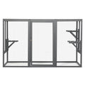 Spacious Wooden Cat Cage With Waterproof Roof With Adjustable Pedals Suitable Gray Black Black Gray Wood