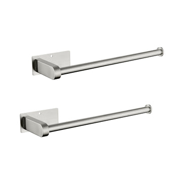 2 Pack Paper Towel Holder Wall Mount, Self Adhesive Or Drilled Paper Towel Holder Under Cabinet. Suitable For Kitchen, Bathroom, Pantry Brushed Nickel Stainless Steel