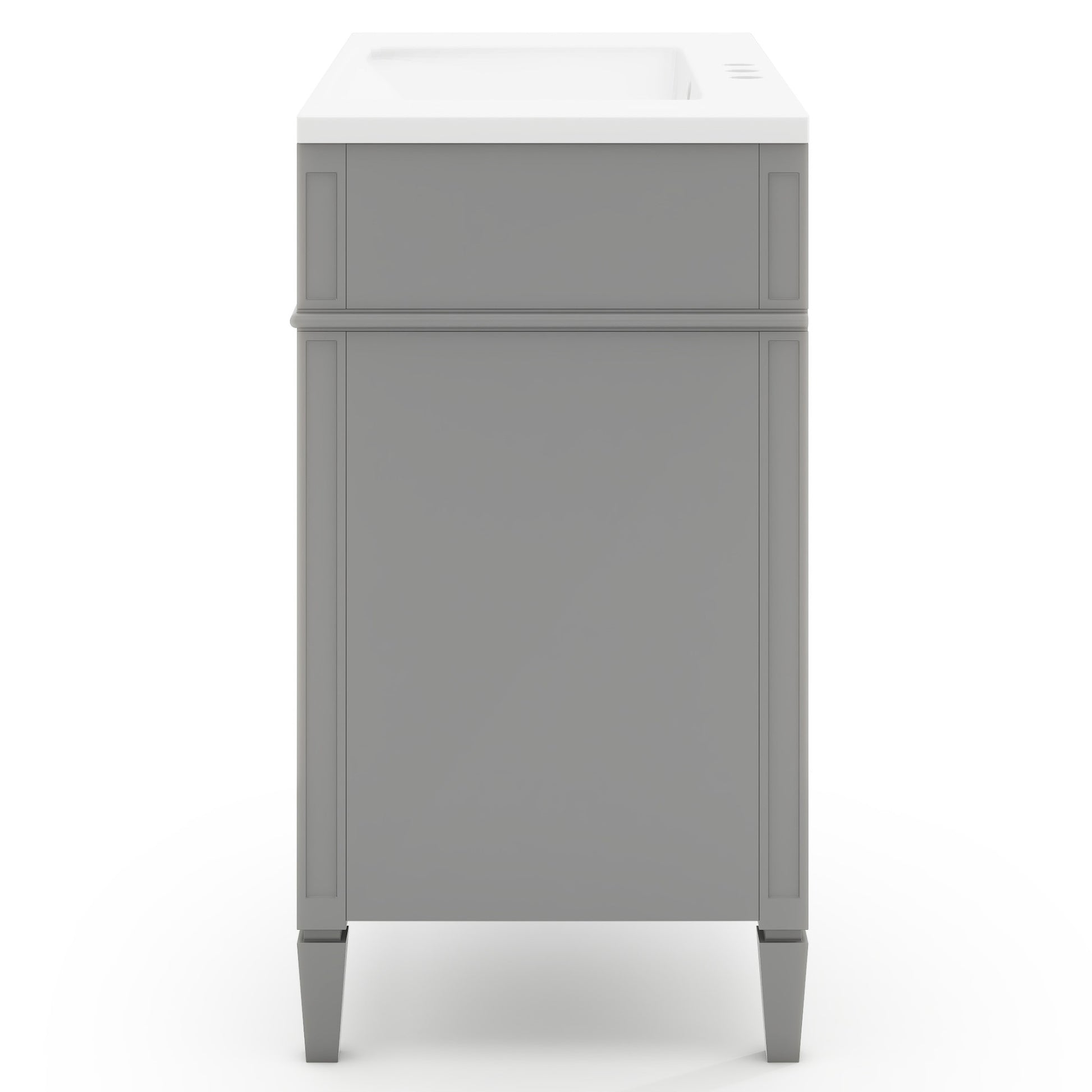 36'' Bathroom Vanity With Top Sink, Modern Bathroom Storage Cabinet With 2 Drawers And A Tip Out Drawer, Single Sink Bathroom Vanity 3 Grey 1 1 Adjustable Hinges Bathroom Freestanding Solid Wood Mdf Painted