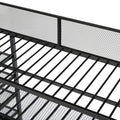 Twin Size Metal Loft Bed With 4 Tier Shelves And Storage, Black Black Metal