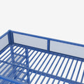 Full Size Metal Loft Bed With 4 Tier Shelves And Storage, Blue Full Blue Metal