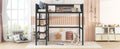 Twin Size Metal Loft Bed With 4 Tier Shelves And Storage, Black Black Metal
