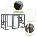 Spacious Wooden Cat Cage With Waterproof Roof With Adjustable Pedals Suitable Gray Black Black Gray Wood