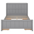 Full Size Platform Bed With Drawers And Storage Shelves, Gray Gray Solid Wood Mdf