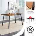 Modern Minimalist Style Rectangular Tea Brown Glass Dining Table, Tempered Glass Tabletop And Black Metal Legs, Suitable For Kitchen, Dining Room, And Living Room, 51 