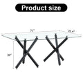 Large Modern Minimalist Rectangular Glass Dining Table For 6 8 With 0.39