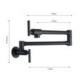 Wall Mount Folding Kitchen Pot Filler Faucet Matte Black Brass