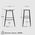 Counter Height Bar Stool Set Of 2 For Dining Room Kitchen Counter Island, Pu Upholstered Breakfast Stools With Footrest,Cream Cream Kitchen Foam Dry Clean Modern Bar Stools Foam Pu Leather