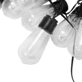 Set Of 6 Rc String Light Pole, 9 Ft Lighting Stand With Heart Shape Hooks, Led Solar Bulbs For Parties, Christmas Black Metal