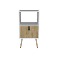 Nightstand A Magness, Bedroom, White Macadamia Multicolor Particle Board Engineered Wood