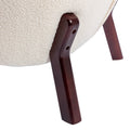 Accent Chair, Upholstered Armless Chair Lambskin Sherpa Single Sofa Chair With Wooden Legs, Modern Reading Chair For Living Room Bedroom Small Spaces Apartment, Cream Cream Polyester