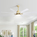 66 Inch Low Profile Abs Ceiling Fan With Dimmable Lights And Smart Remote Control 6 Speed Reversible Noiseless Dc Motor For Indoor Gold Abs