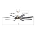 66 Inch Low Profile Abs Ceiling Fan With Dimmable Lights And Smart Remote Control 6 Speed Reversible Noiseless Dc Motor For Indoor Brushed Nickel Abs