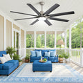 66 Inch Low Profile Abs Ceiling Fan With Dimmable Lights And Smart Remote Control 6 Speed Reversible Noiseless Dc Motor For Indoor Brushed Nickel Abs