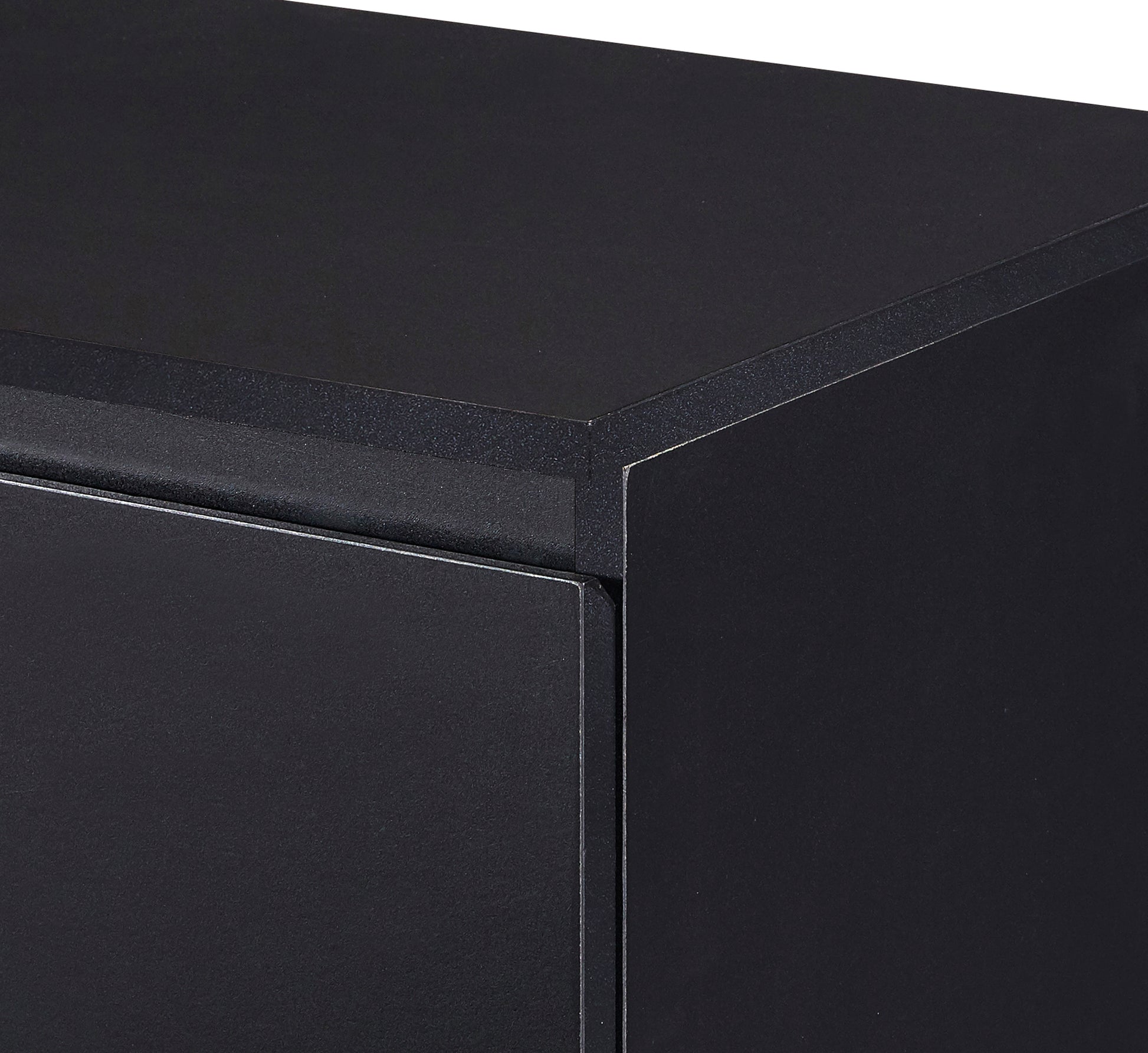 Minimalist & Luxury Cabinet Two Door Sideboard With Gold Metal Legs For Living Room, Dining Room Black Black Particle Board