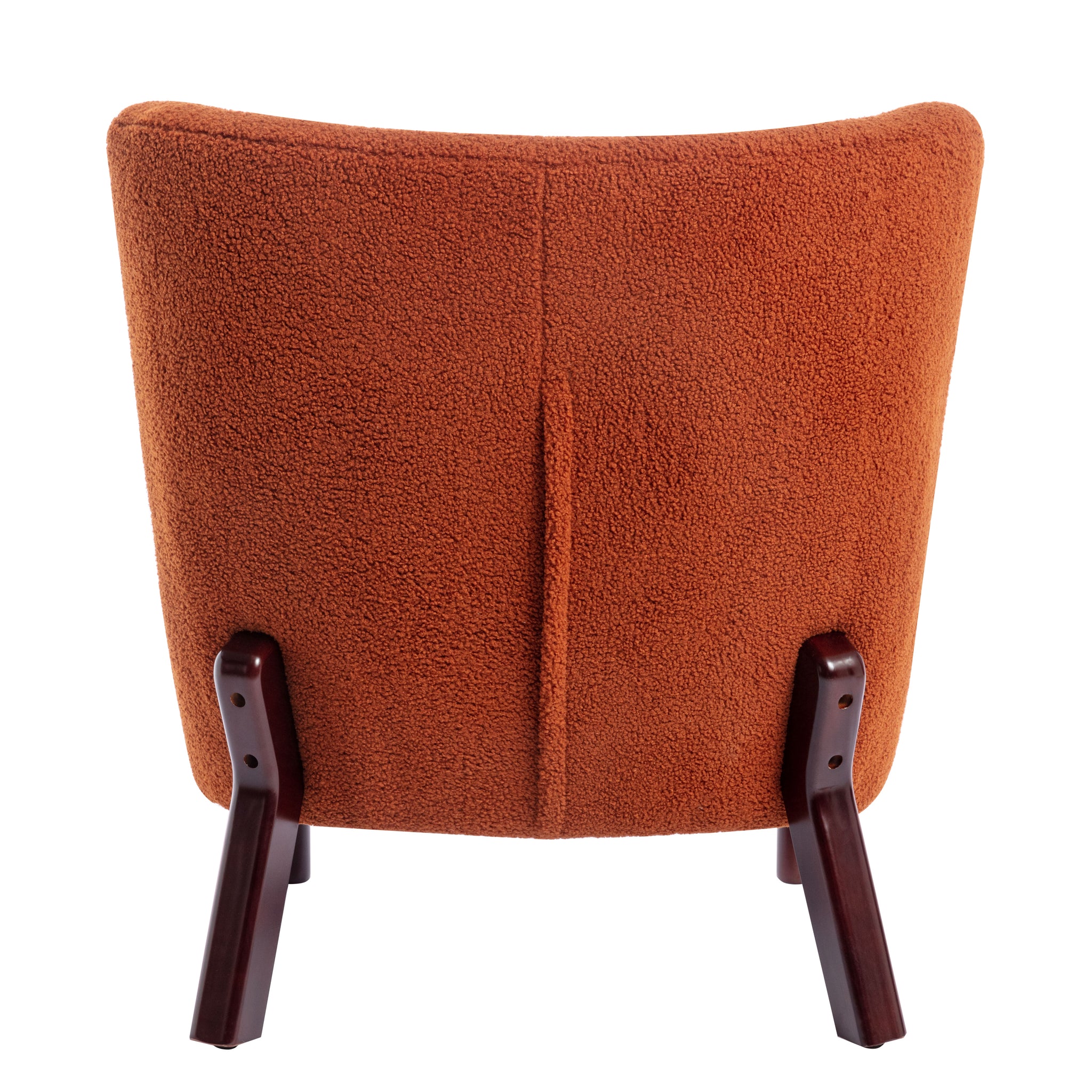 Accent Chair, Upholstered Armless Chair Lambskin burnt orange-polyester