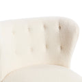 Accent Chair, Upholstered Armless Chair Lambskin Sherpa Single Sofa Chair With Wooden Legs, Modern Reading Chair For Living Room Bedroom Small Spaces Apartment, Cream Cream Polyester