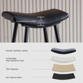 Bar Stools Set Of 2 Armless Counter Low Bar Stools Without Back Modern Pu Leather Stools With Metal Leg And Footrest ,Black Black Pu Kitchen Foam Dry Clean Modern Bar Stools Foam Pu Leather