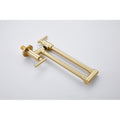 Wall Mount Folding Kitchen Pot Filler Faucet Brushed Gold Brass