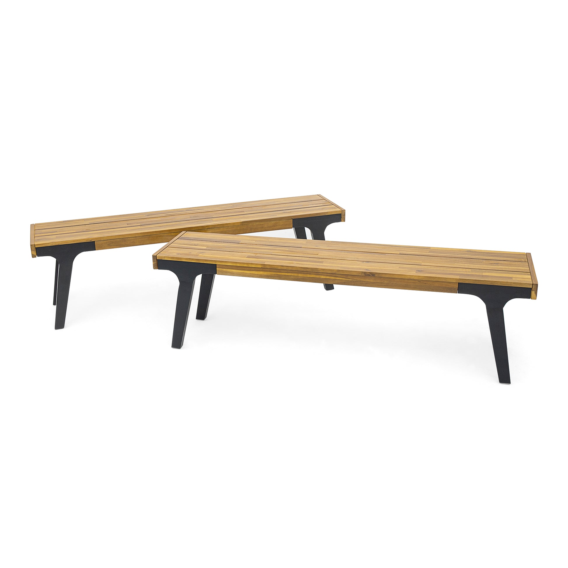 Bench Set Of 2 Teak Wood