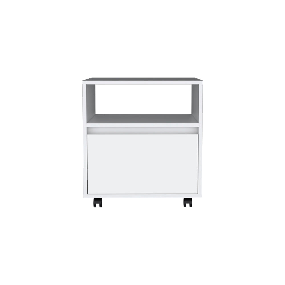 Beloit 3 Piece Bedroom Set, Nightstand Dresser Armoire, White White Particle Board Engineered Wood