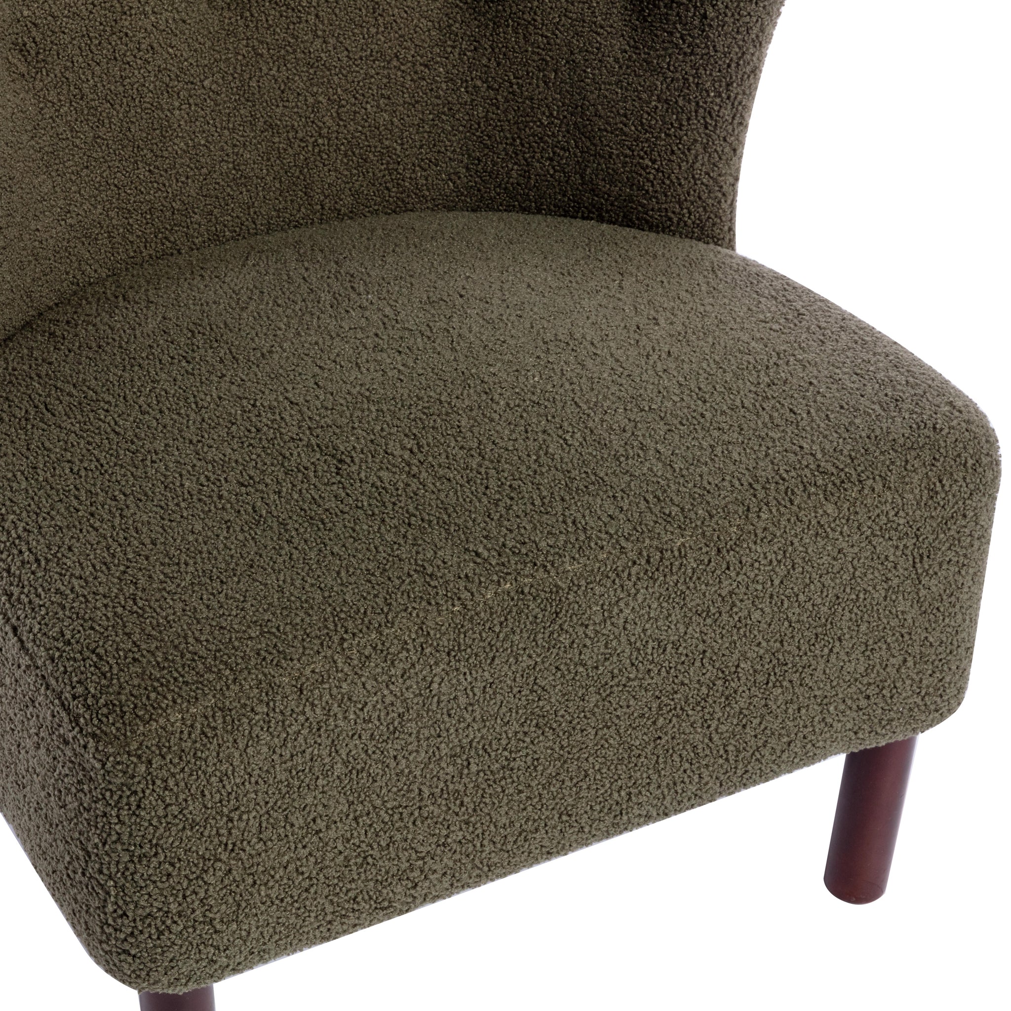Accent Chair, Upholstered Armless Chair Lambskin green-polyester