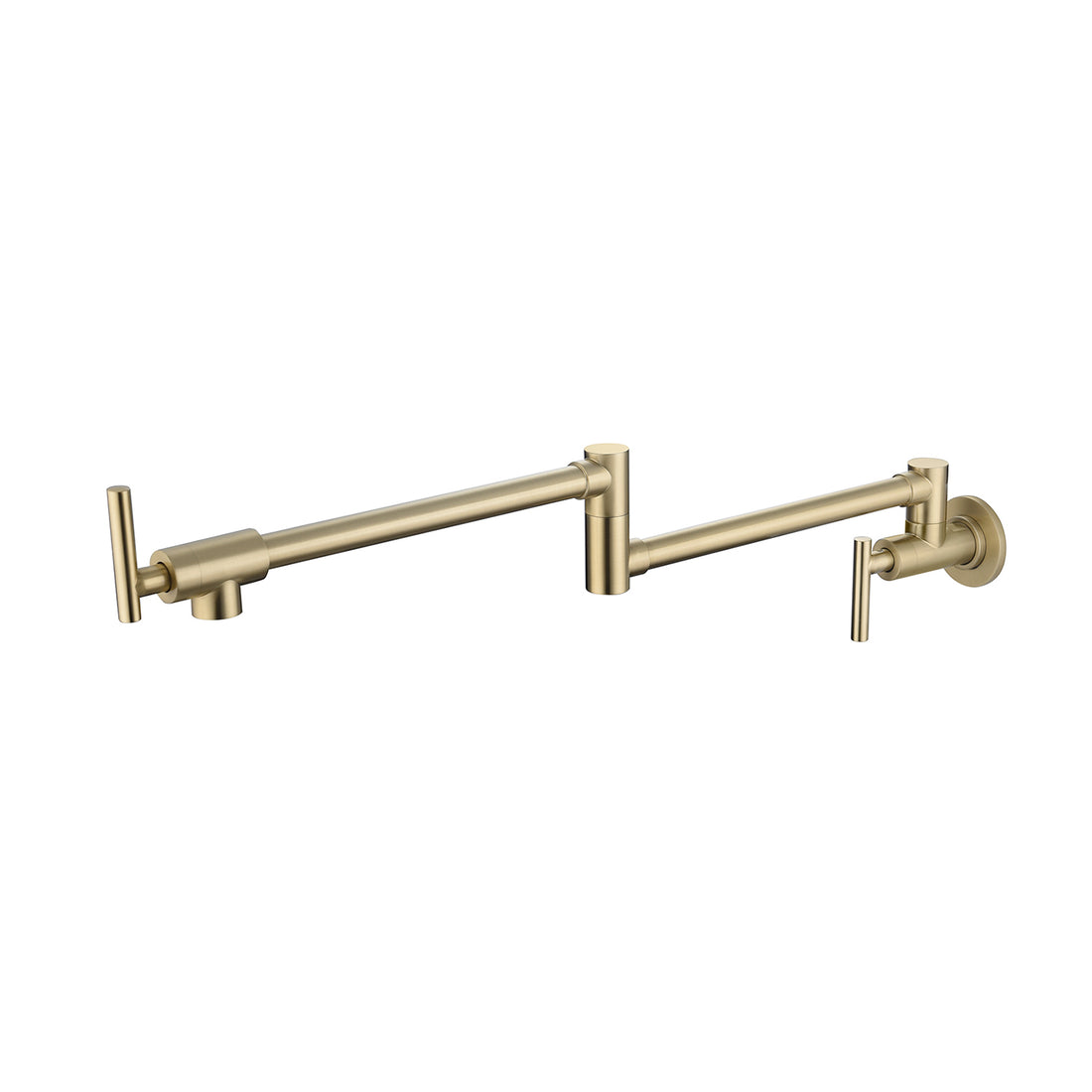 Wall Mount Folding Kitchen Pot Filler Faucet Brushed Gold Brass