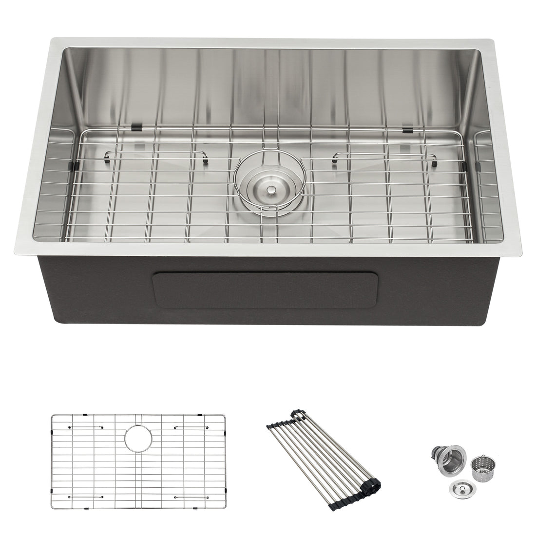 Undermount Kitchen Sink 32"X19" Stainless Steel 16 Gauge Deep Single Bowl Sinks Brushed Nickel Stainless Steel