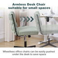 Armless Office Desk Chair No Wheels, Green Green Foam Polyester Blend